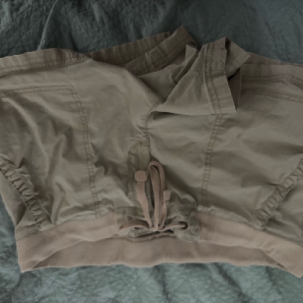 a.n.a Tan Cargo Shorts with Elastic Waistband